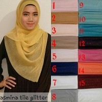 Ready sist Jilbab Hijab Pashmina Tile Glitter