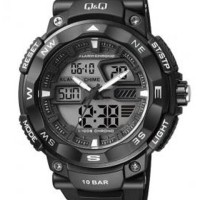 Q&Q Analog Digital Jam Tangan Pria Hitam Strap Karet GW85J001Y Origin