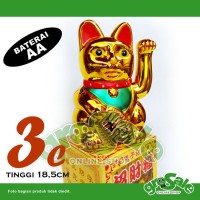Jual Kucing Hoki 3C-Maneki Neko-Lucky Cat-Keberuntungan-Gold Murah