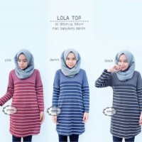 PUSAT GROSIR BAJU ATASAN LOLA TOP BABYTERRY DENIM