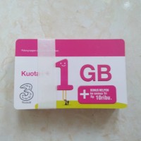 Jual Voucher Three 1GB, Kuota Internet 3 data Tri 1GB 24 Jam + Pulsa 10rb Murah
