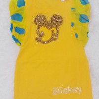Jual Baju Anak KID Kids Dress Fashion Tile Yellow Mickey Cantik Cute Murah Murah