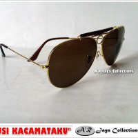 Jual Sunglasses / Kacamata Outdoor RayBxx Aviator Shoteer Klasik Brown LENS Murah