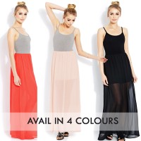 FOREVER 21 COMBO MAXI DRESS/ pakaian wanita