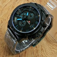 JAM TANGAN PRIA RANTAI SWISS ARMY REPLIKA EXPEDITION E 6650 HITAM BIRU