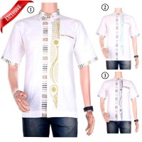 Baju Koko Bordir Al Madani Pendek Eksklusif