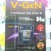 Jual Microsd Ori Vgen Turbo 64gb Class 10 Adaptor 85 Mb/s Micro sd 64 gb Murah