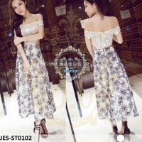 JES-ST0102 blouse sabrina skirt import korea-baju rok panjang wanita