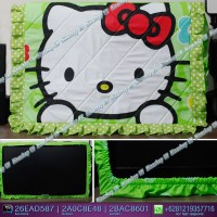 Cover TV,bando TV,Tutup TV LED/LCD motif Hello Kitty Hijau