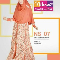 Gamis Syari Motif Flower Spandek Korea Import Nibras NS 07
