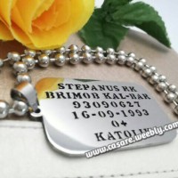 Kalung Nama Army TNI Stainless Monel