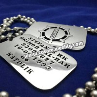 Kalung Nama Army TNI 2 bandul Stainless Monel