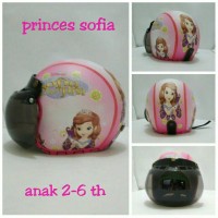 Helm Anak Bogo Retro Kulit Klasik Motif Sofia Pink