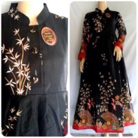 Jual baju gamis batik kipas hitam Murah