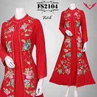 baju muslim idul fitri model terbaru 2016 warna merah ,gamis modern