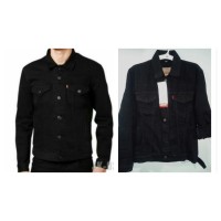 Jual Jaket jeans Levis 501. Reguler, hitam pekat, laki-laki. Murah