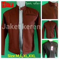 Jual Jaket pria santai semi kulit JK-09 HARGA PROMO...!!! Murah