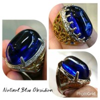CINCIN BATU AKIK ROYAL BLUE OBSIDIAN BIG SIZE