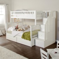 Tempat Tidur Anak Tingkat Ranjang 2 Susun Kayu Mahoni Modern