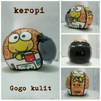 Helm Bogo Retro Kulit Klasik Keropi Santai SNI Kaca Bogo Ori