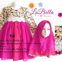 Baju Muslim/Gamis Anak Labella (Usia 7 - 11th) SB101-CR Ungu No.14