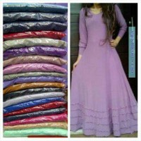 Baju lebaran Maxi Gamis Neci Umbrella Bahan Jersy Super