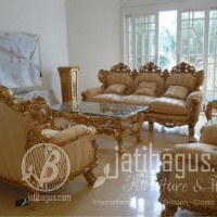 Kursi Sofa Emas Mewah Jepara