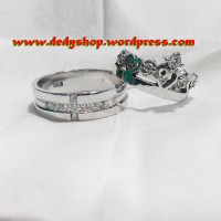 cincin pernikahan, cincin tunangan, cincin couple kawin perak mahkota