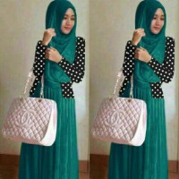 DN Shiren polka hijab Cream maxi+blezer L606