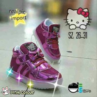 Sepatu Kets Anak Hello Kitty Import Led Boot Sepatu Nyala