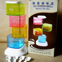 Jual Tempat Bumbu Rainbow Miracle Tingkat 4 Kotak Seasoning Jar Murah