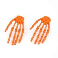 Neon Skull Paw Earrings Orange / Anting Tengkorak Neon / Anting Gothic