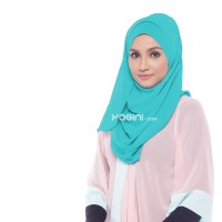 Jual Jilbab Segi Empat Polos Double Chiffon 115x115cm The Blues Murah