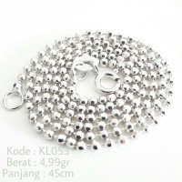 Kalung Wanita Biji Lada Polos Silver Perak 925 Asli