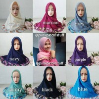 JILBAB REMPEL / KERUDUNG REMPEL / SEGIEMPAT REMPEL BAHAN KATUN IMA