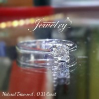 Cincin Solitare Berlian 0,31 Ct Ring Emas Putih 40%