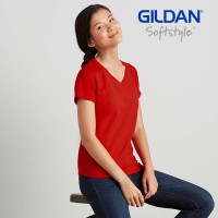 Jual Kaos Polos Wanita Gildan 63V00L Vneck Softstyle Murah