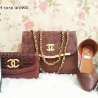 chanel xoxo brown tas pesta cantik tas murah gudang tas murah
