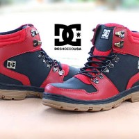 SEPATU MURAH DC PEARY WINTER BEIGE SAFETY BOOTS MERAH