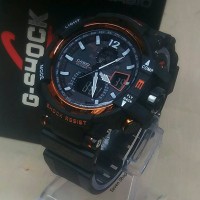 JAM TANGAN SPORT CASIO G-SHOCK GWA-1100 DUALTIME RUBBER HITAM MERAH