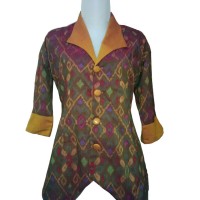 Baju Batik Wanita | Atasan Tenun Ikat Endek Bali Kombinasi