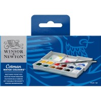 Jual WINSOR&NEWTON COTMAN WATER COLOURS SKETCHERS' POCKET BOX - 12 HALF PAN Murah