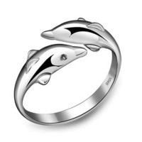 Cincin Wanita Dolphin Silver Ring Adjustable - Cincin Perak Asli S925