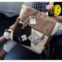 tas ransel anak kuliahan sekolah unik coklat simple besar korea kulit