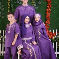 Jual Sarimbit Keluarga 38 Nibras Ungu Gamis dan Koko XS, S, M, L, XL Murah