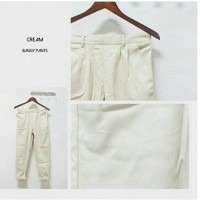 Jual BAGGY PANTS IN CREAM/CELANA BAGGY/CELANA BAHAN/CELANA KATUN Murah