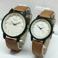 JAM TANGAN PRIA&WANITA COUPLE MERK FOSSIL KULIT(HARGA SEPASANG)