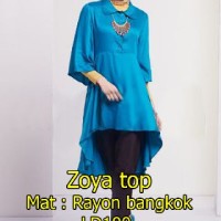 Baju Wanita Muslim Blouse Zoya Warna Biru Hijab Gamis Muslimah