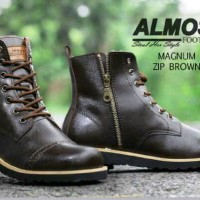 sepatu boot kulit sleting original Almost magnum