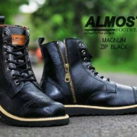 sepatu boot kulit sleting original Almost magnum